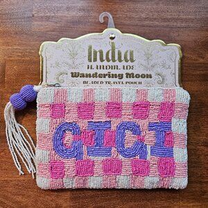 Made in India Wandering Moon Handmade "GIGI" Beaded Travel Pouch